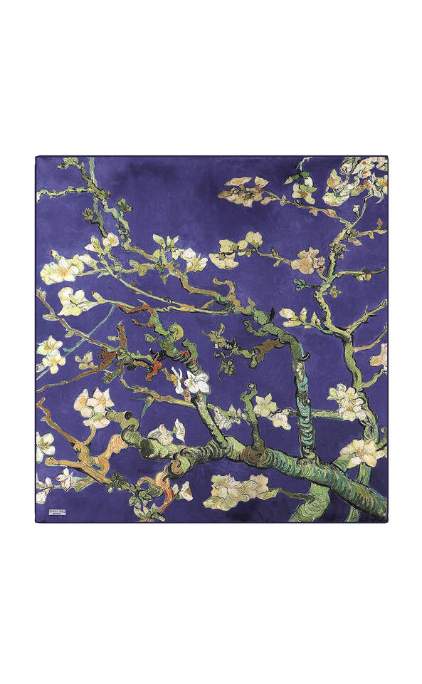 Saks Almond Blossom Sura Silk Square Scarf 
