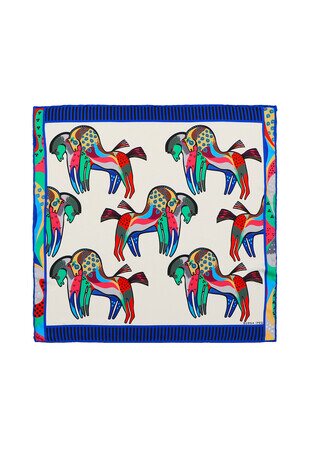 Saks Black Patterned Silky Pocket Square 