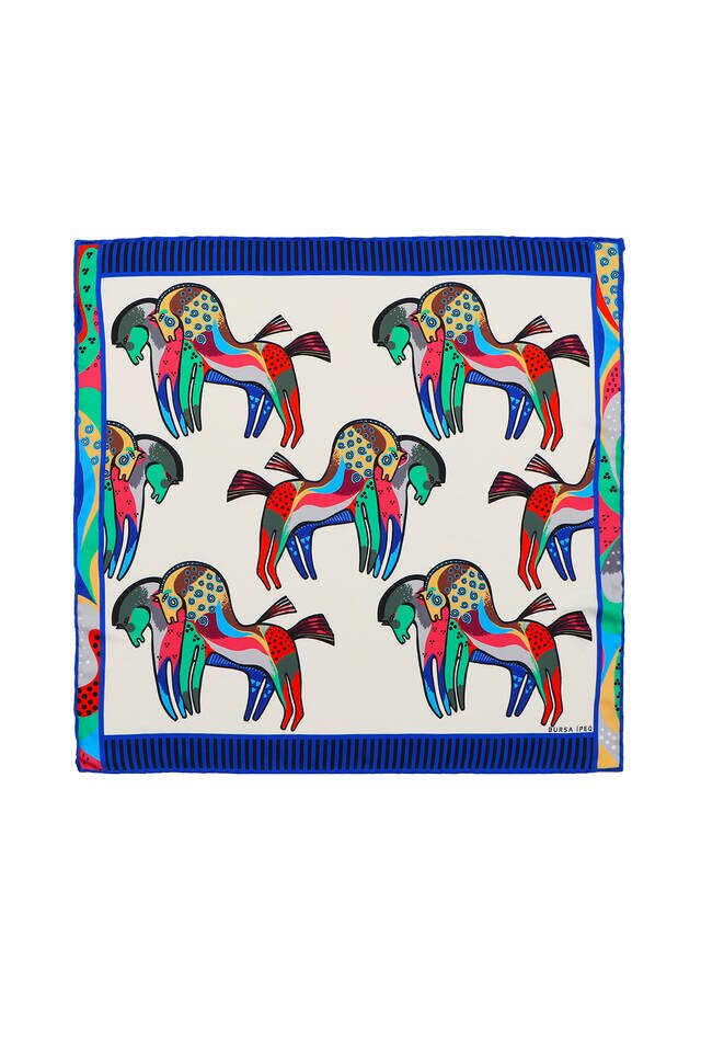 Saks Black Patterned Silky Pocket Square - 1