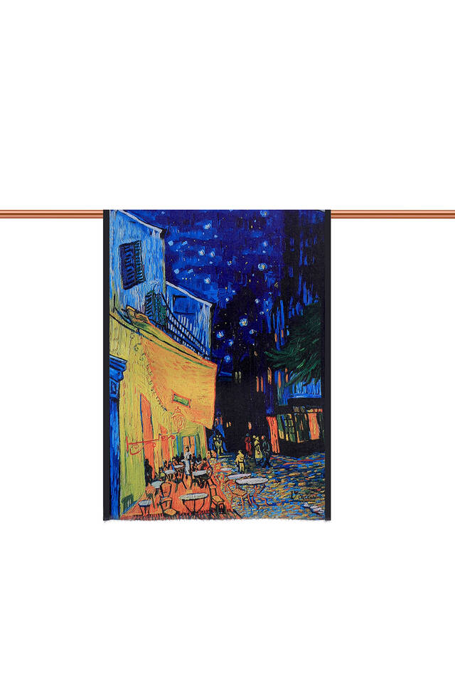 Saks Cafe Street Pattern Winter Shawl - 3