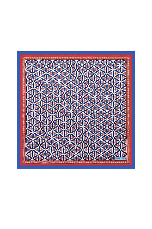 Saks Çintemani Pattern Silky Pocket Square - Bursa İpek