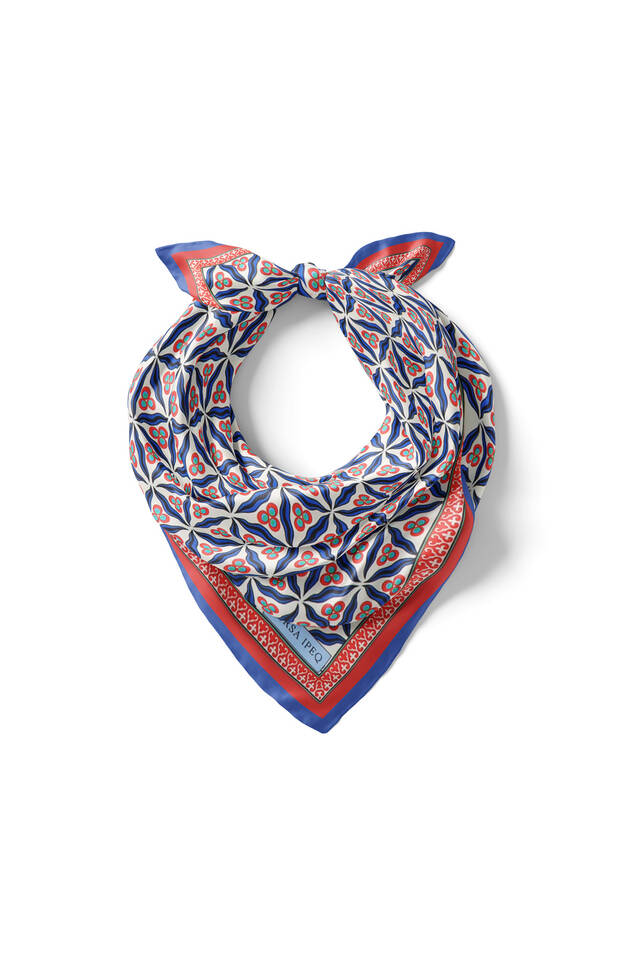 Saks Çintemani Pattern Silky Pocket Square - 2