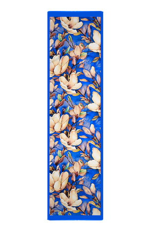 Saks Daffodil Pattern Silk Foulard - Thumbnail