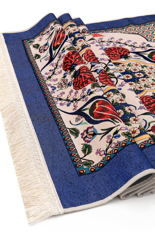 Saks Double Tulip Pattern Tapestry Prayer Rug - Thumbnail