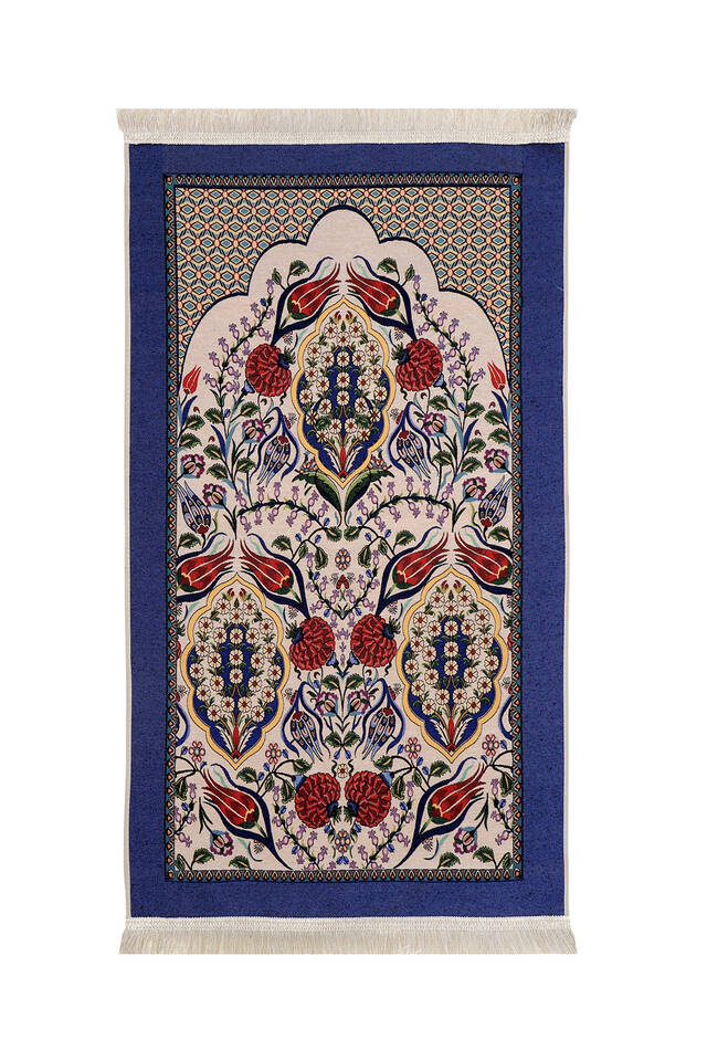 Saks Double Tulip Pattern Tapestry Prayer Rug - Bursa İpek