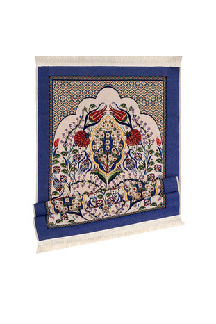 Saks Double Tulip Pattern Tapestry Prayer Rug - Thumbnail