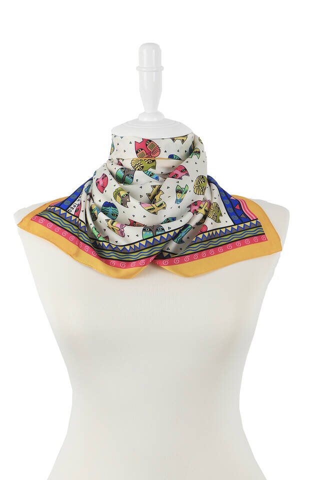 Saks Fuchsia Patterned Silky Foulard - 2