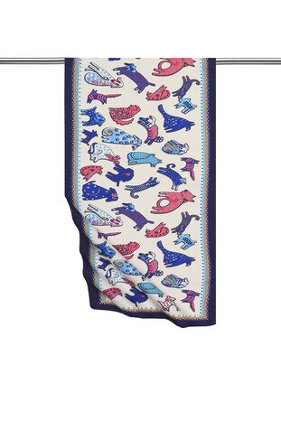 Saks Fuchsia Patterned Silky Foulard 