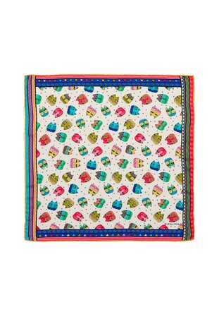 Saks Fuchsia Patterned Silky Pocket Square 