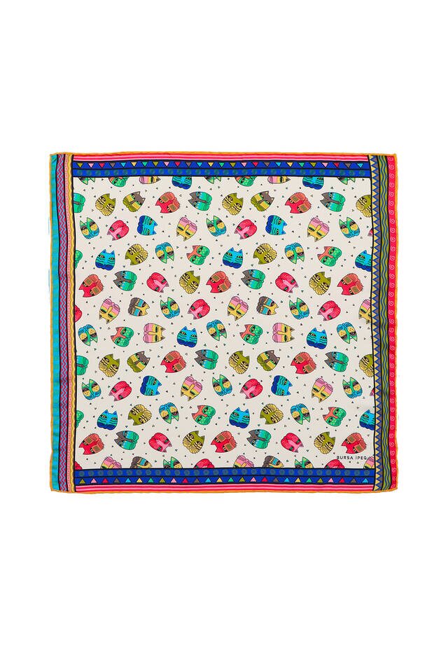 Saks Fuchsia Patterned Silky Pocket Square - 1