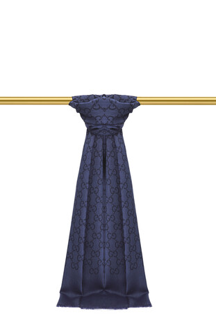 Saks G Pattern Wool Silk Scarf 