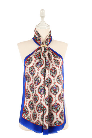 Saks Hatai Pattern Silk Foulard 