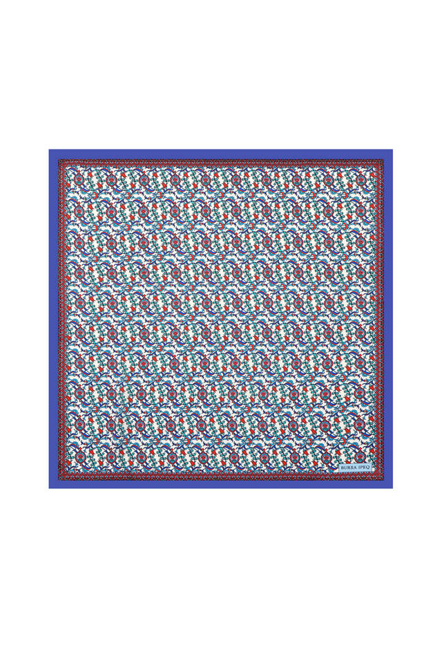 Saks Ivy Tulip Pattern Silky Pocket Square - Bursa İpek