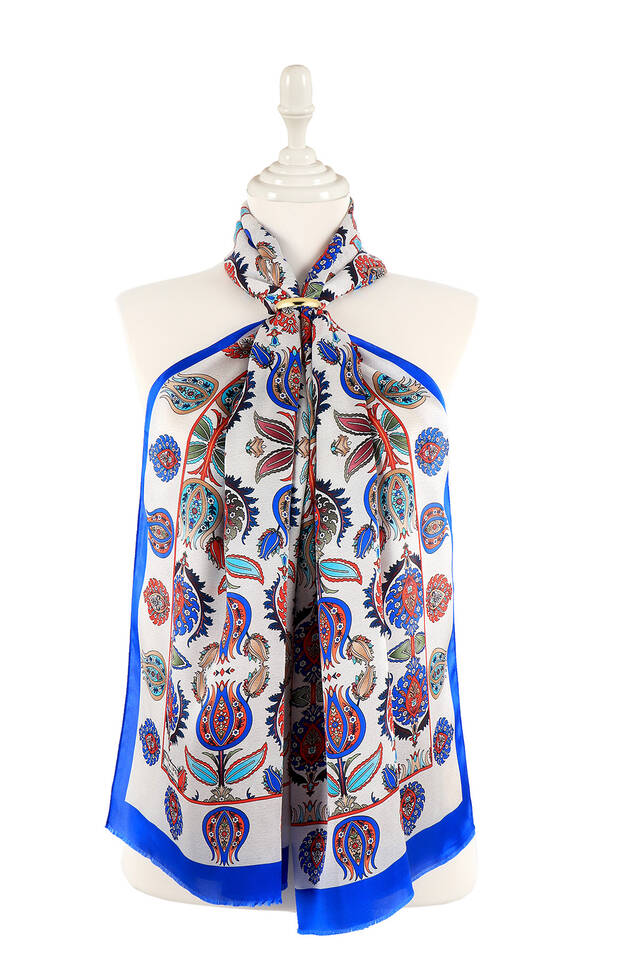 Saks Iznik Pattern Silk Foulard 