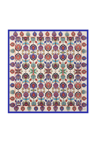 Saks Iznik Pattern Silk Square Scarf 