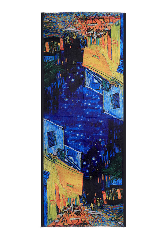 Saks Kafeler Sokağı Desen Kışlık Şal - 4