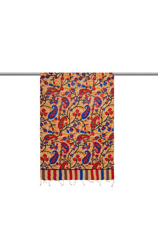 Saks Kani Pattern Silk Foulard - Thumbnail