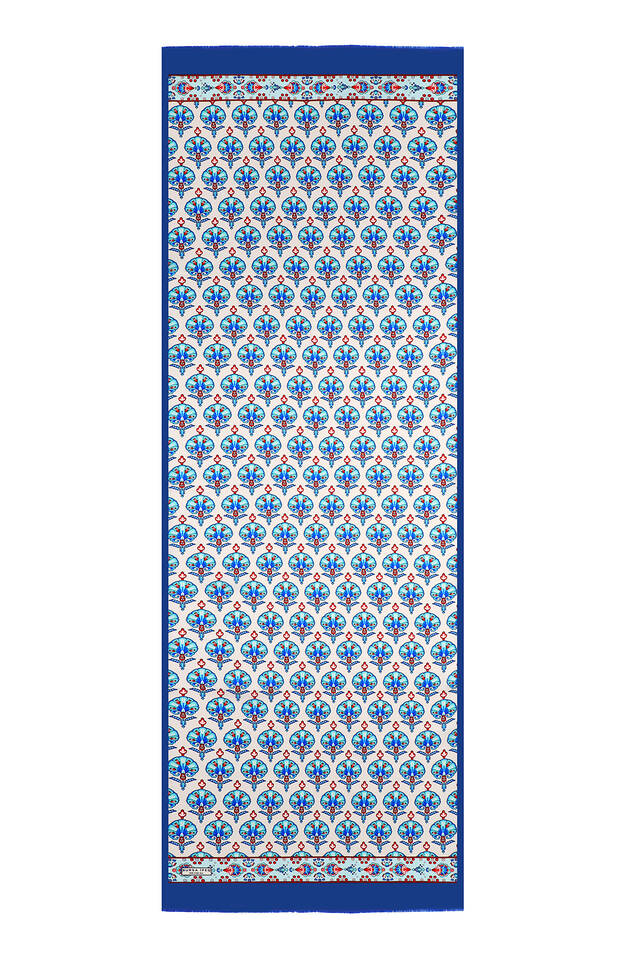 Saks Karanfil Desen İpek Fular - 4