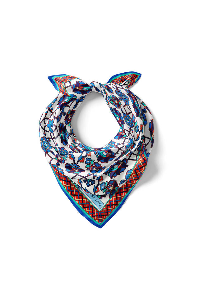 Saks Motif Pattern Silky Pocket Square - 2