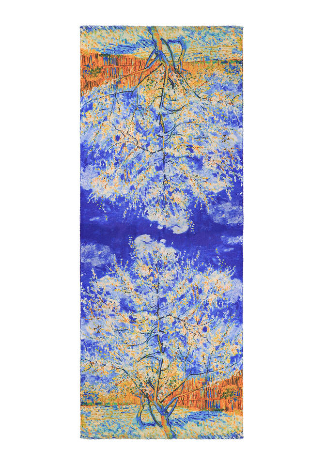 Saks Peach Tree Pattern Winter Shawl - 4