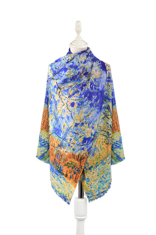 Saks Peach Tree Pattern Winter Shawl 