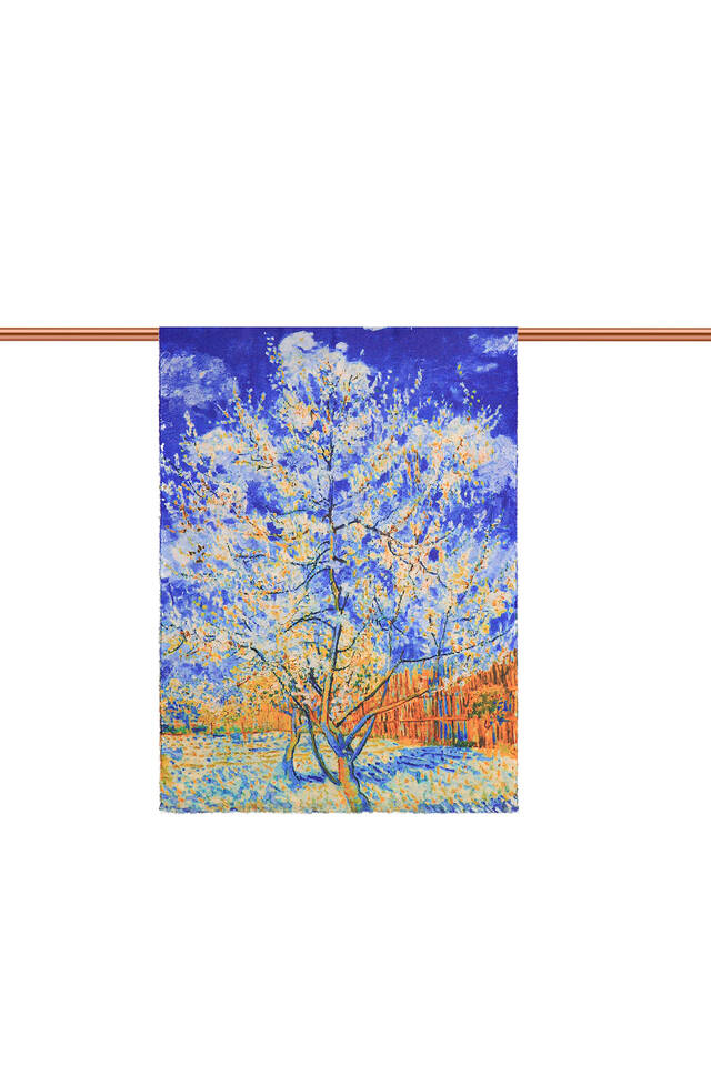 Saks Peach Tree Pattern Winter Shawl - 3