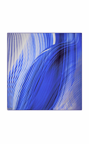 Saks Rainbow Pattern Sura Silk Square Scarf 