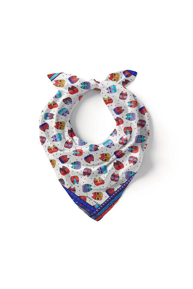 Saks Red Patterned Silky Pocket Square - 2