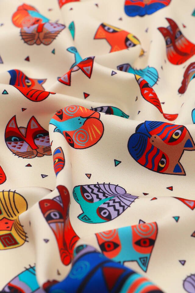 Saks Red Patterned Silky Pocket Square - 3