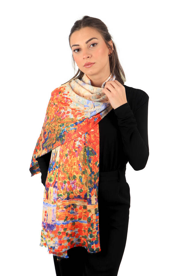 Saks Samois River Pattern Winter Shawl - 2