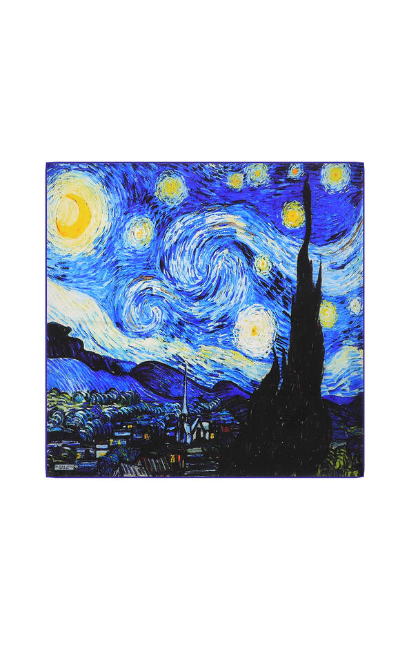 Saks Starry Nights Silk Pocket Square - Bursa İpek
