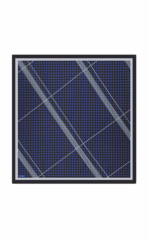 ساكس شريطية نمط Houndstooth نمط حك الحرير وشاح مربع 