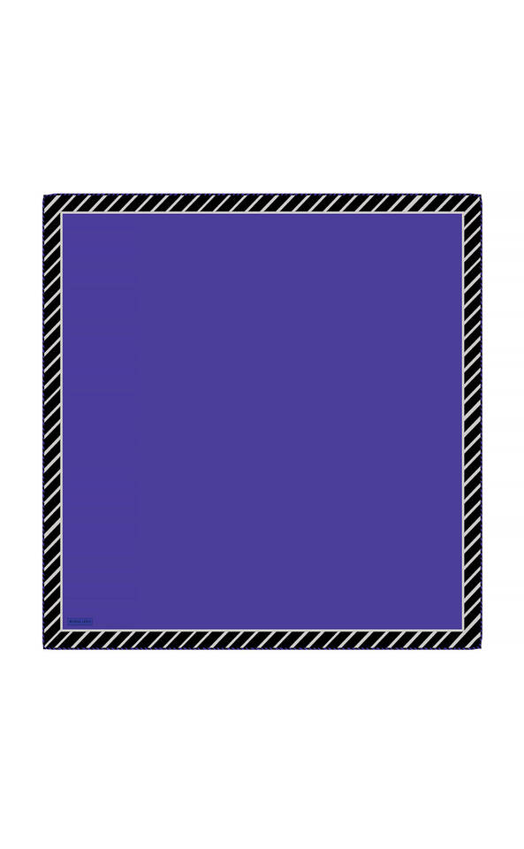 Saks Stripe Pattern Twill Silk Square Scarf - Bursa İpek