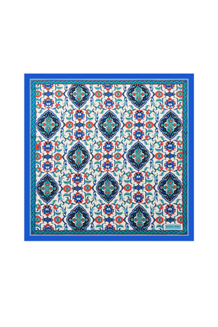 Saks Tile Pattern Silky Pocket Square 