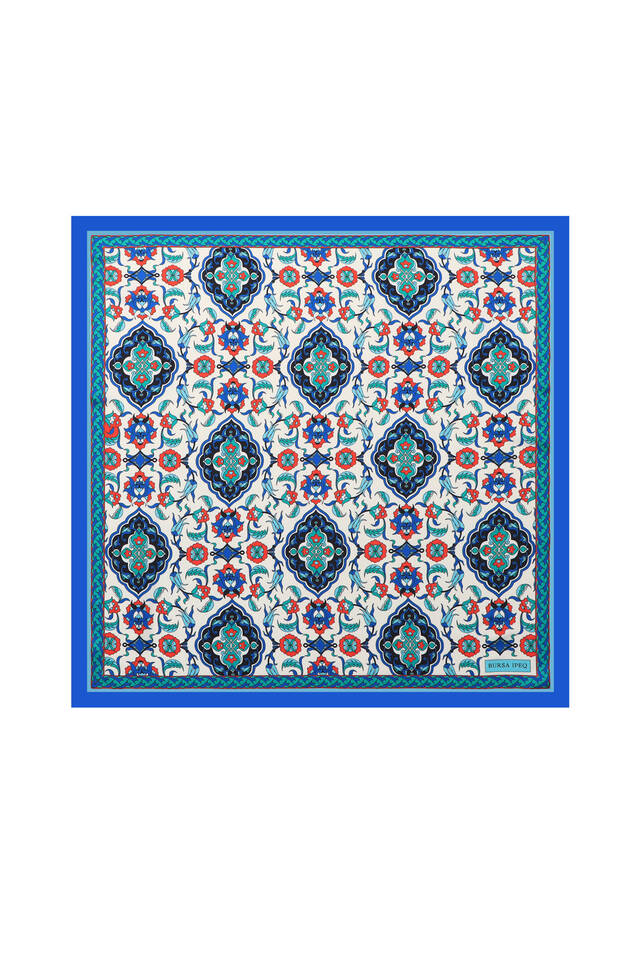Saks Tile Pattern Silky Pocket Square - Bursa İpek