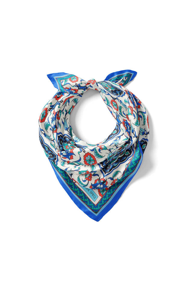 Saks Tile Pattern Silky Pocket Square - 2