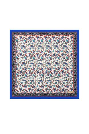 Saks Tulip Pattern Silky Pocket Square - Thumbnail