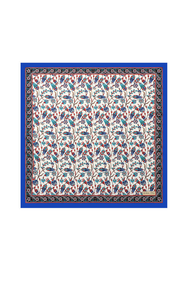 Saks Tulip Pattern Silky Pocket Square - Bursa İpek