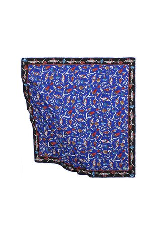Saks Turkish Pattern Carnation Tulip Pattern Silky Square Scarf 