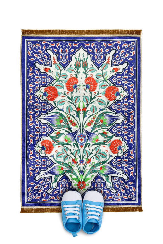 Saks Velvet Children's Prayer Rug - Bursa İpek