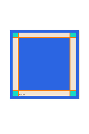 Saks Wide Bordered Plain Silk Pocket Square 