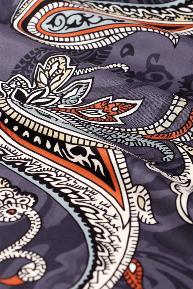 Ametist Şal Desen Twill İpek Eşarp - 3