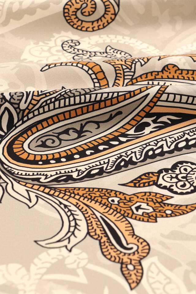 Stone Shawl Pattern Twill Silk Scarf - 3