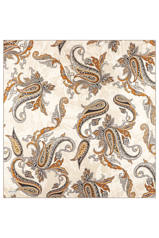 Stone Shawl Pattern Twill Silk Scarf - 2