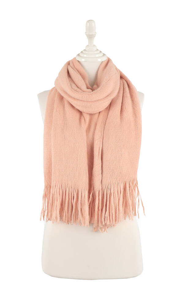 Salmon Angora Shawl - 3