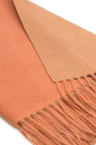 Salmon Beige Double Sided Winter Shawl - Thumbnail