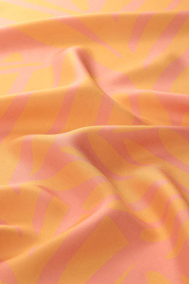Salmon Crop Pattern Twill Silk Scarf - 5
