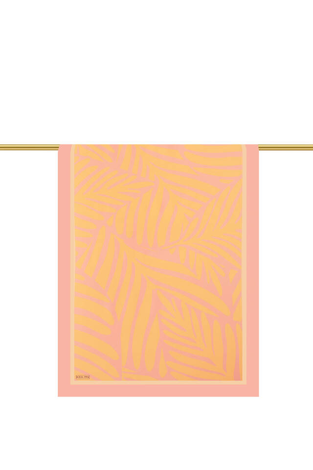 Salmon Crop Pattern Twill Silk Scarf - 3