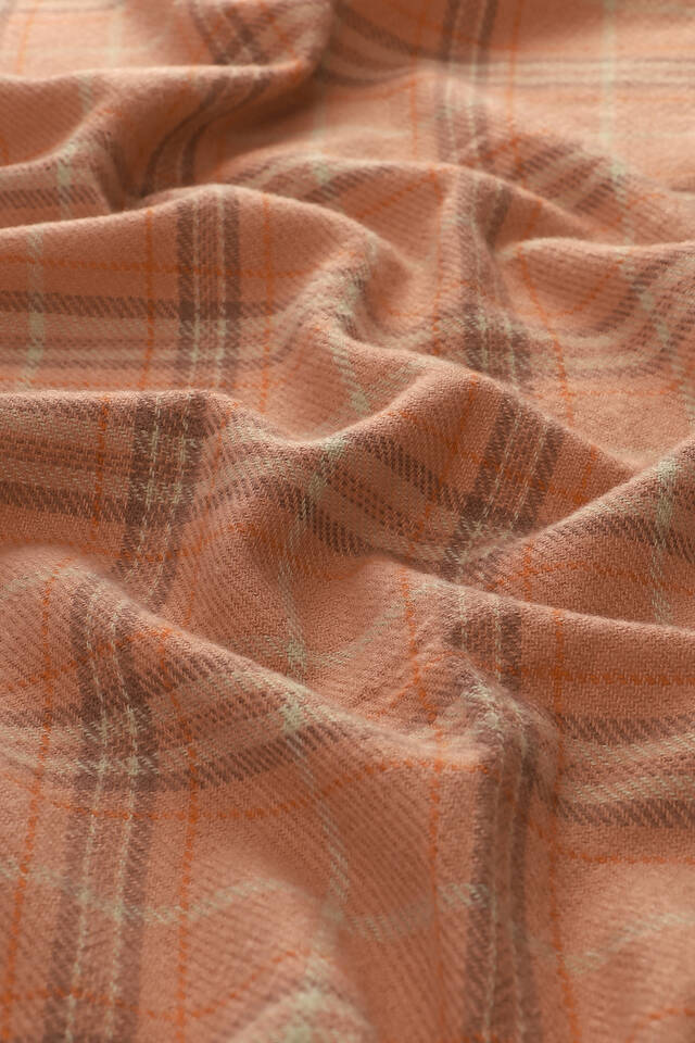 Salmon Mint Patterned Winter Shawl - 4