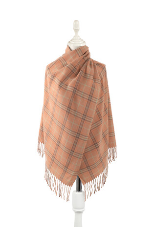 Salmon Mint Patterned Winter Shawl 